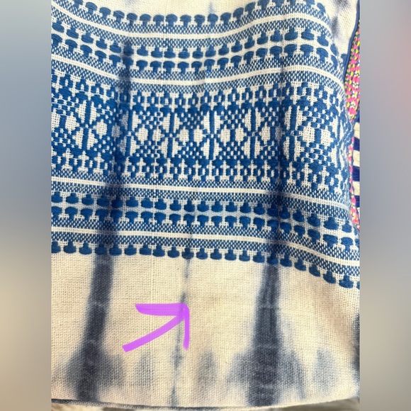 Tie-Dye Boho Beach Shoulder Bag Tote Blue Medium - Picture 15 of 15